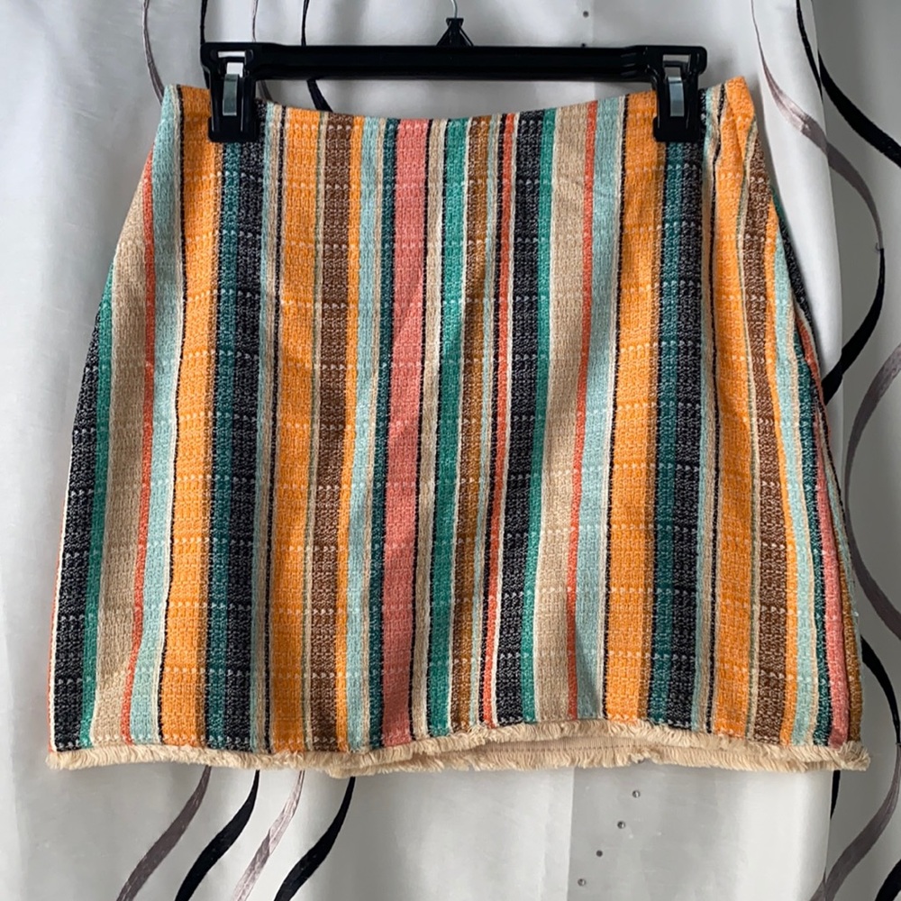 Lined Striped Skirt